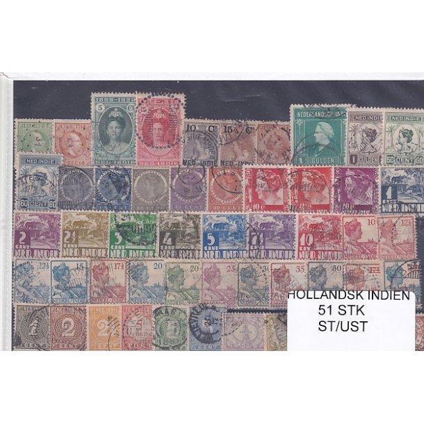 Hollands Indien Samling - 51 Stk. Stemplet/Ustemplet