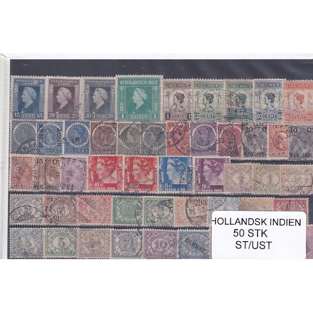 Hollands Indien Samling - 50 Stk. Stemplet/Ustemplet