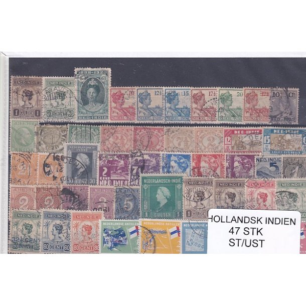 Hollands Indien Samling - 47 Stk. Stemplet/Ustemplet