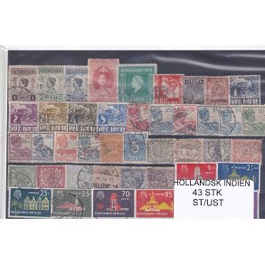 Hollands Indien Samling - 43 Stk. Stemplet/Ustemplet