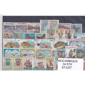 Mocambique Samling - 34 Stk. Stenplet/Ustemplet.