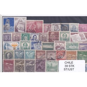 Chile Samling - 39 Stk. Stemplet/Ustemplet