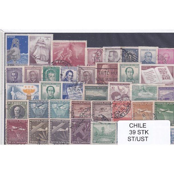 Chile Samling - 39 Stk. Stemplet/Ustemplet