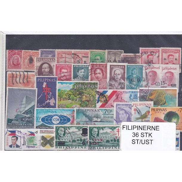 Philipinerne Samling 36 Stk. Stemplet/Ustemplet
