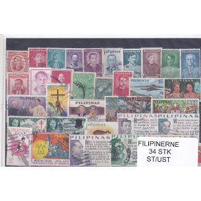 Philipinerne Samling 34 Stk. Stemplet/Ustemplet