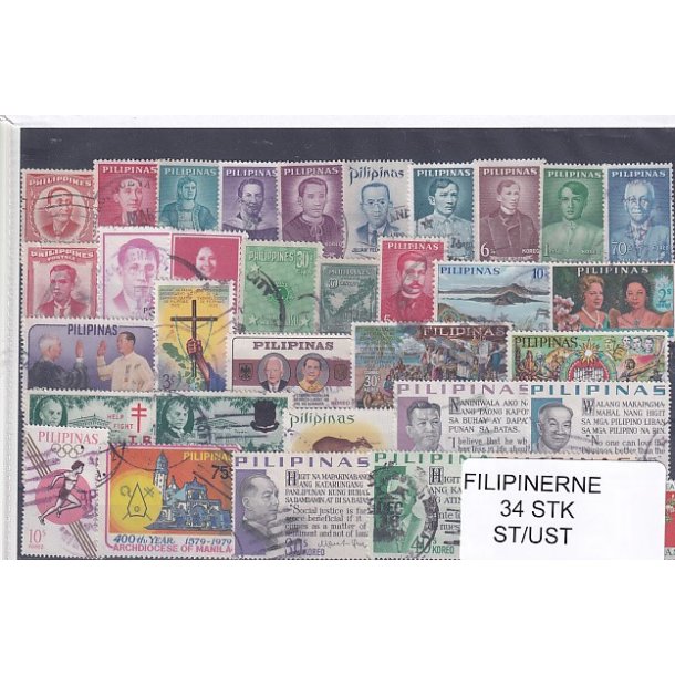 Philipinerne Samling 34 Stk. Stemplet/Ustemplet