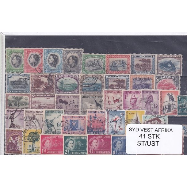 Sydvest Afrika Samling - 41 Stk. forskellige Stemplet/Ustemplet