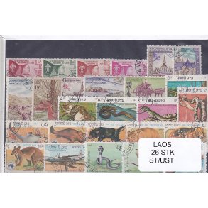 Laos Samling - 26 Stk. Stemplet / Ustemplet