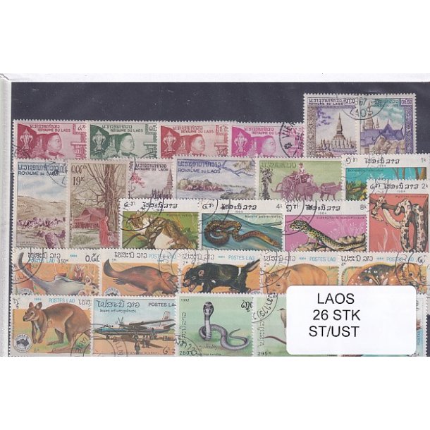 Laos Samling - 26 Stk. Stemplet / Ustemplet