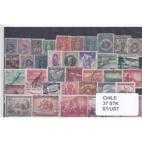 Chile Samling - 37 Stk. Stemplet/Ustemplet