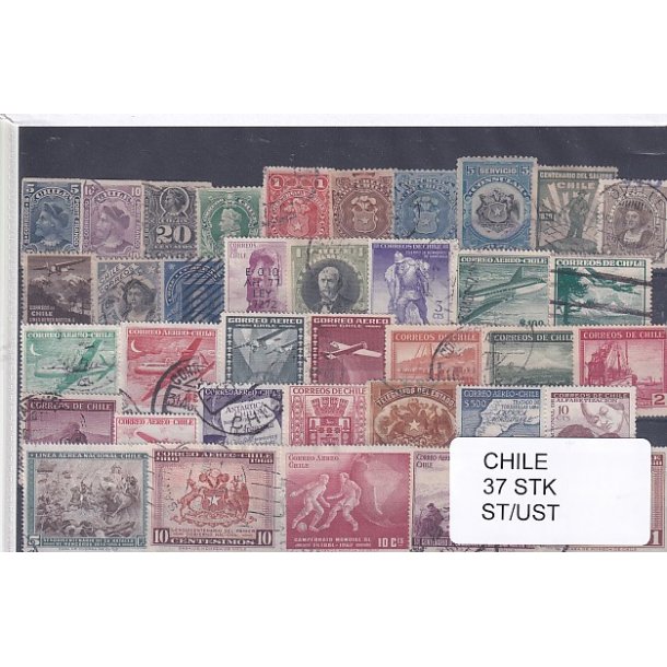 Chile Samling - 37 Stk. Stemplet/Ustemplet