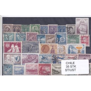 Chile Samling - 35 Stk. Stemplet/Ustemplet