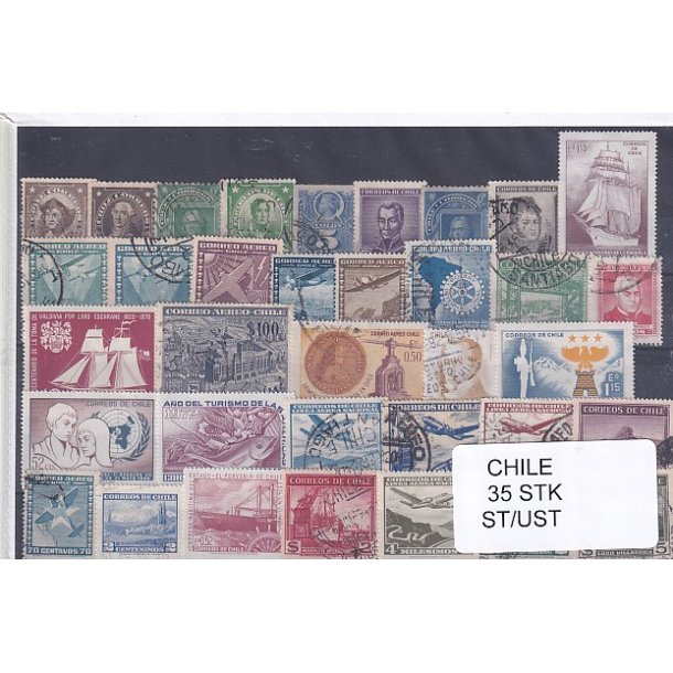 Chile Samling - 35 Stk. Stemplet/Ustemplet