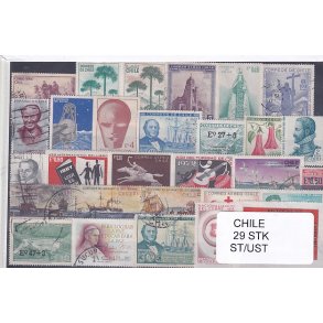 Chile Samling - 29 Stk. Stemplet/Ustemplet