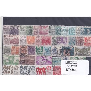Mexico Samling - 33 Stk. Stemplet/Ustemplet