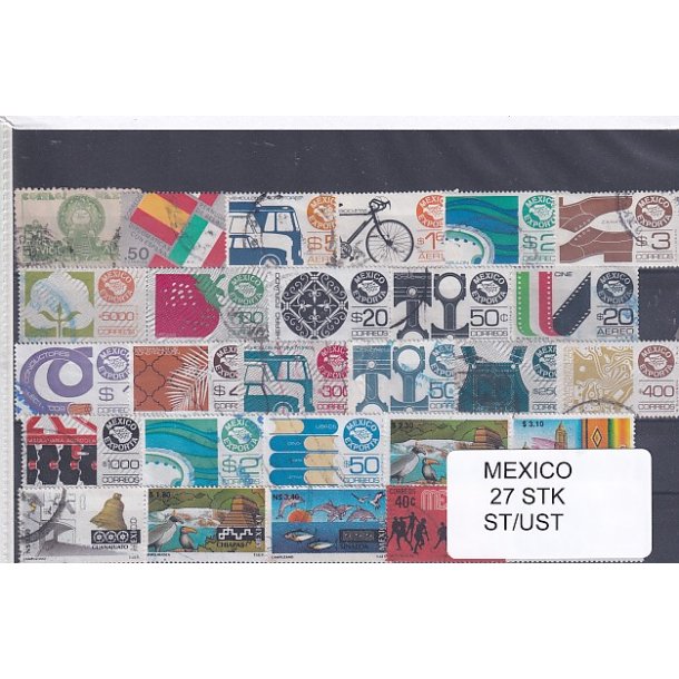Mexico Samling - 27 Stk. Stemplet/Ustemplet