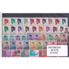 Indonesien Samling. 46 Stk. Stemplet/Ustemplet