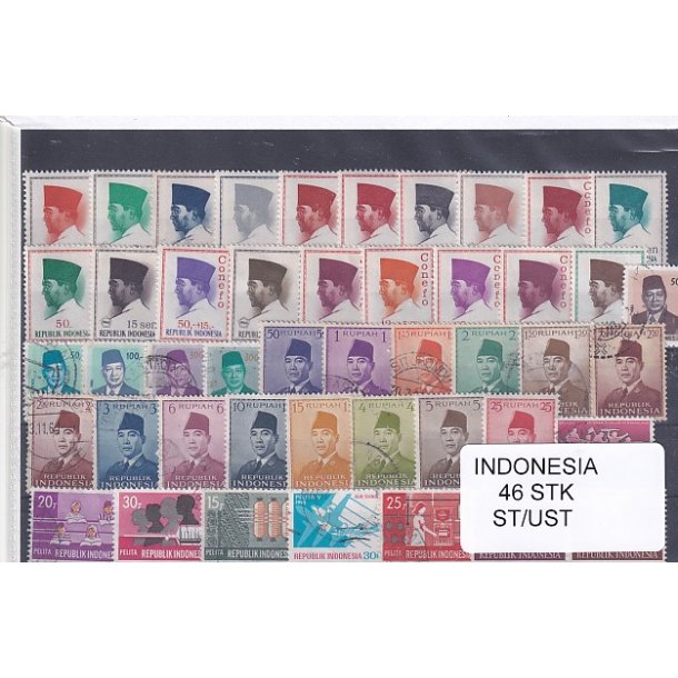 Indonesien Samling. 46 Stk. Stemplet/Ustemplet