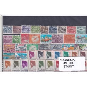 Indonesien Samling. 43 Stk. Stemplet/Ustemplet