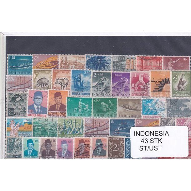 Indonesien Samling. 43 Stk. Stemplet/Ustemplet