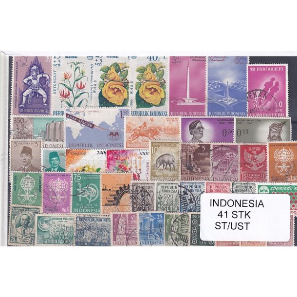 Indonesien Samling. 41 Stk. Stemplet/Ustemplet