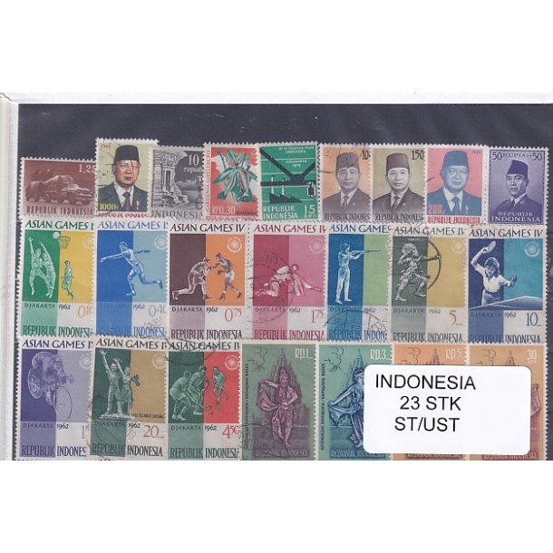 Indonesien Samling. 23 Stk. Stemplet/Ustemplet