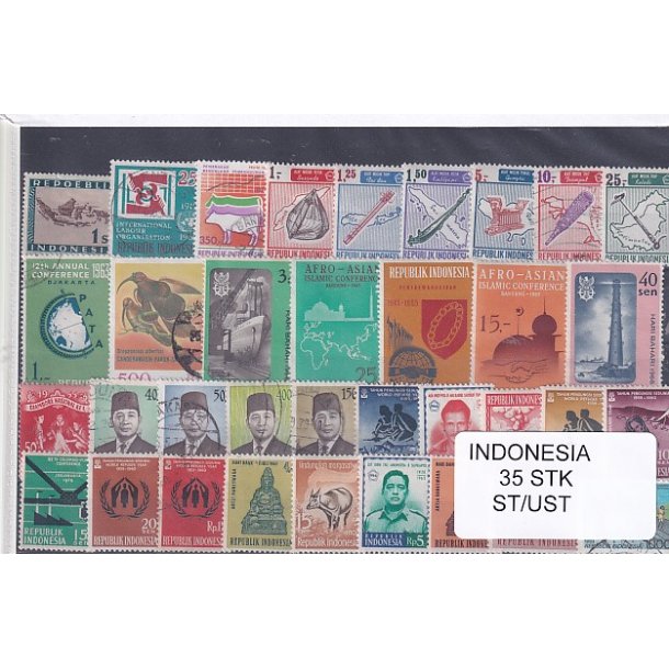 Indonesien Samling. 35 Stk. Stemplet/Ustemplet