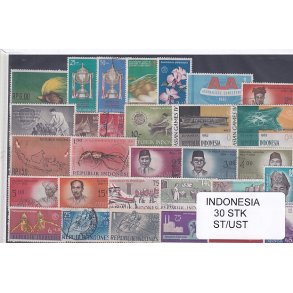 Indonesien Samling. 30 Stk. Stemplet/Ustemplet