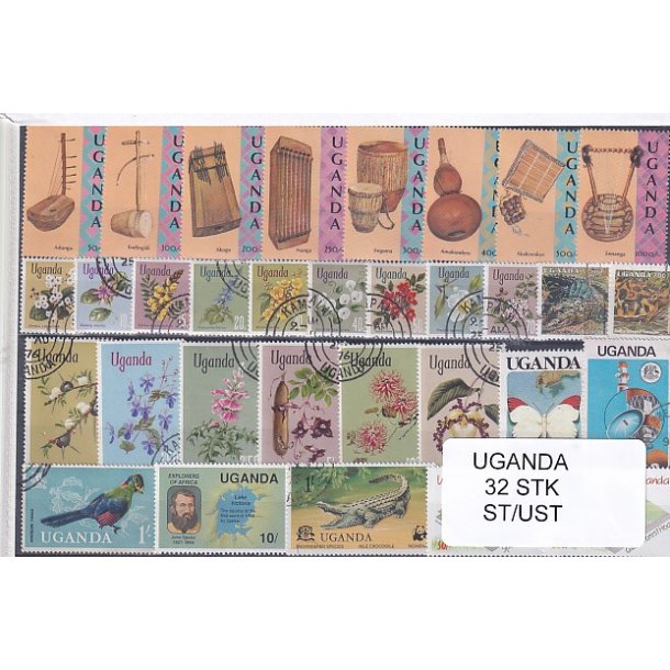 Uganda Samling - 32 Stk. Stenplet/Ustemplet.