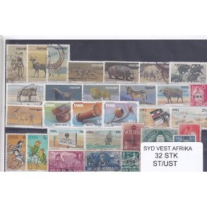 Sydvest Afrika Samling - 32 Stk.  Stemplet/Ustemplet