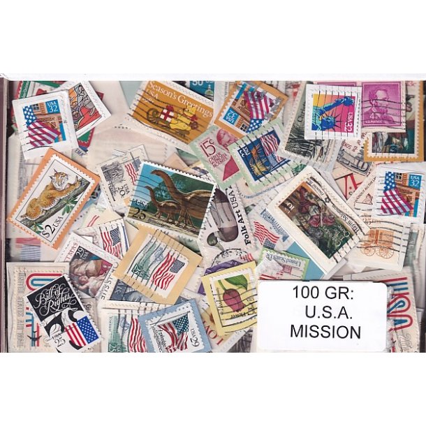 U.S.A. 100 g. Mission - Tt Klip + Lidt afvaskede - Hjemkommet 1 - 3 - 22