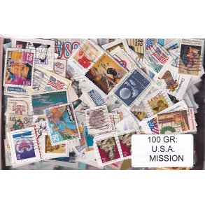U.S.A. 100 g. Mission - T�t Klip + Lidt afvaskede - Hjemkommet 1 - 3 - 22