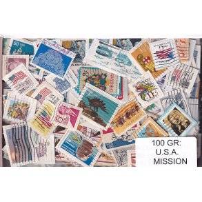 U.S.A. 100 g. Mission - T�t Klip + Lidt afvaskede - Hjemkommet 1 - 3 - 22