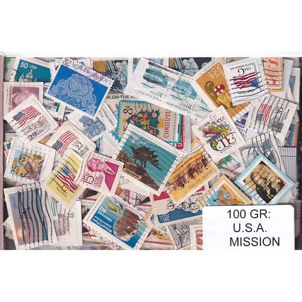 U.S.A. 100 g. Mission - T�t Klip + Lidt afvaskede - Hjemkommet 1 - 3 - 22