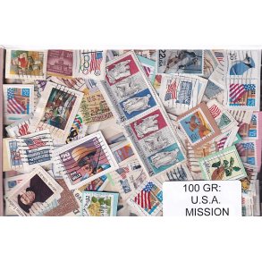 U.S.A. 100 g. Mission - T�t Klip + Lidt afvaskede - Hjemkommet 1 - 3 - 22