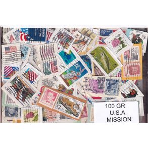 U.S.A. 100 g. Mission - T�t Klip + Lidt afvaskede - Hjemkommet 1 - 3 - 22