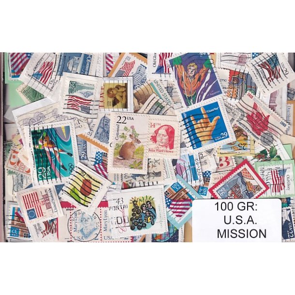 U.S.A. 100 g. Mission - T�t Klip + Lidt afvaskede - Hjemkommet 1 - 3 - 22