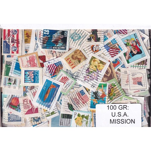 U.S.A. 100 g. Mission - T�t Klip + Lidt afvaskede - Hjemkommet 1 - 3 - 22