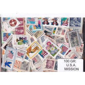 U.S.A. 100 g. Mission - T�t Klip + Lidt afvaskede - Hjemkommet 1 - 3 - 22