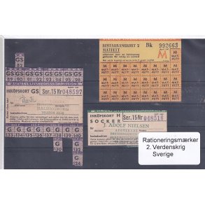 Rationeringsmrker - 2. Verdenskrig - Sverige