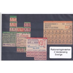 Rationeringsmrker - 2. Verdenskrig - Sverige