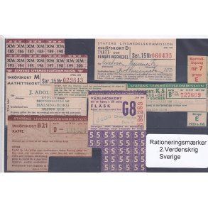 Rationeringsmrker - 2. Verdenskrig - Sverige