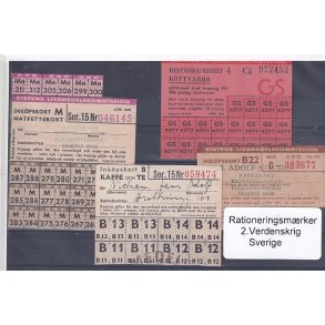 Rationeringsmrker - 2. Verdenskrig - Sverige