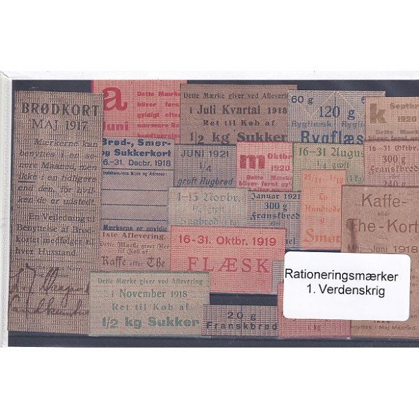 Rationeringsmrker - 1. Verdenskrig