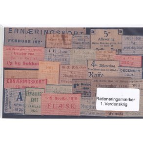 Rationeringsmrker - 1. Verdenskrig