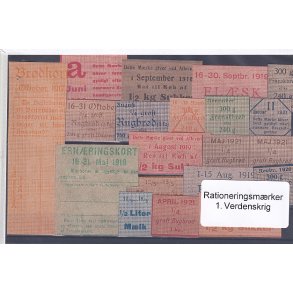 Rationeringsmrker - 1. Verdenskrig