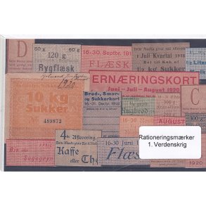 Rationeringsmrker - 1. Verdenskrig