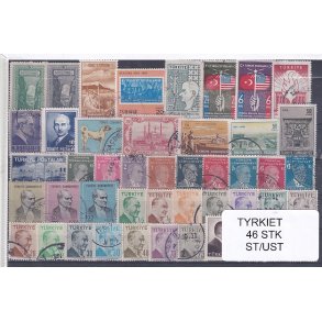 Tyrkiet Samling  46 Stk. Stemplet/Ustemplet