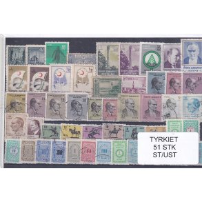 Tyrkiet Samling  51 Stk. Stemplet/Ustemplet