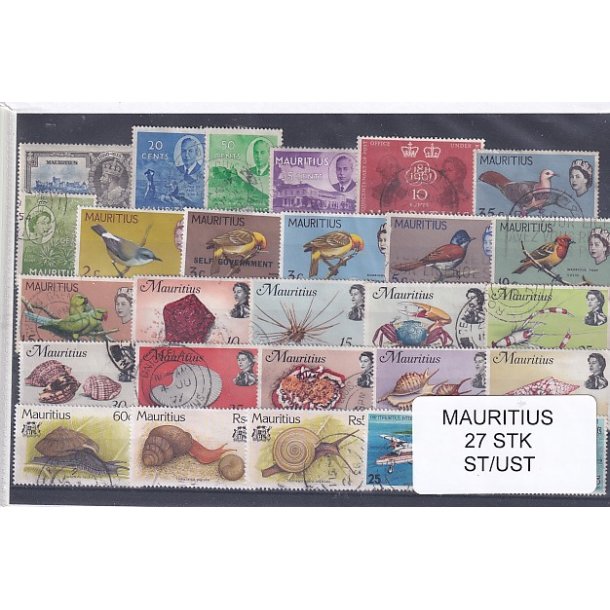 Mauritius Samling - 27 Stk. Stemplet/Ustemplet